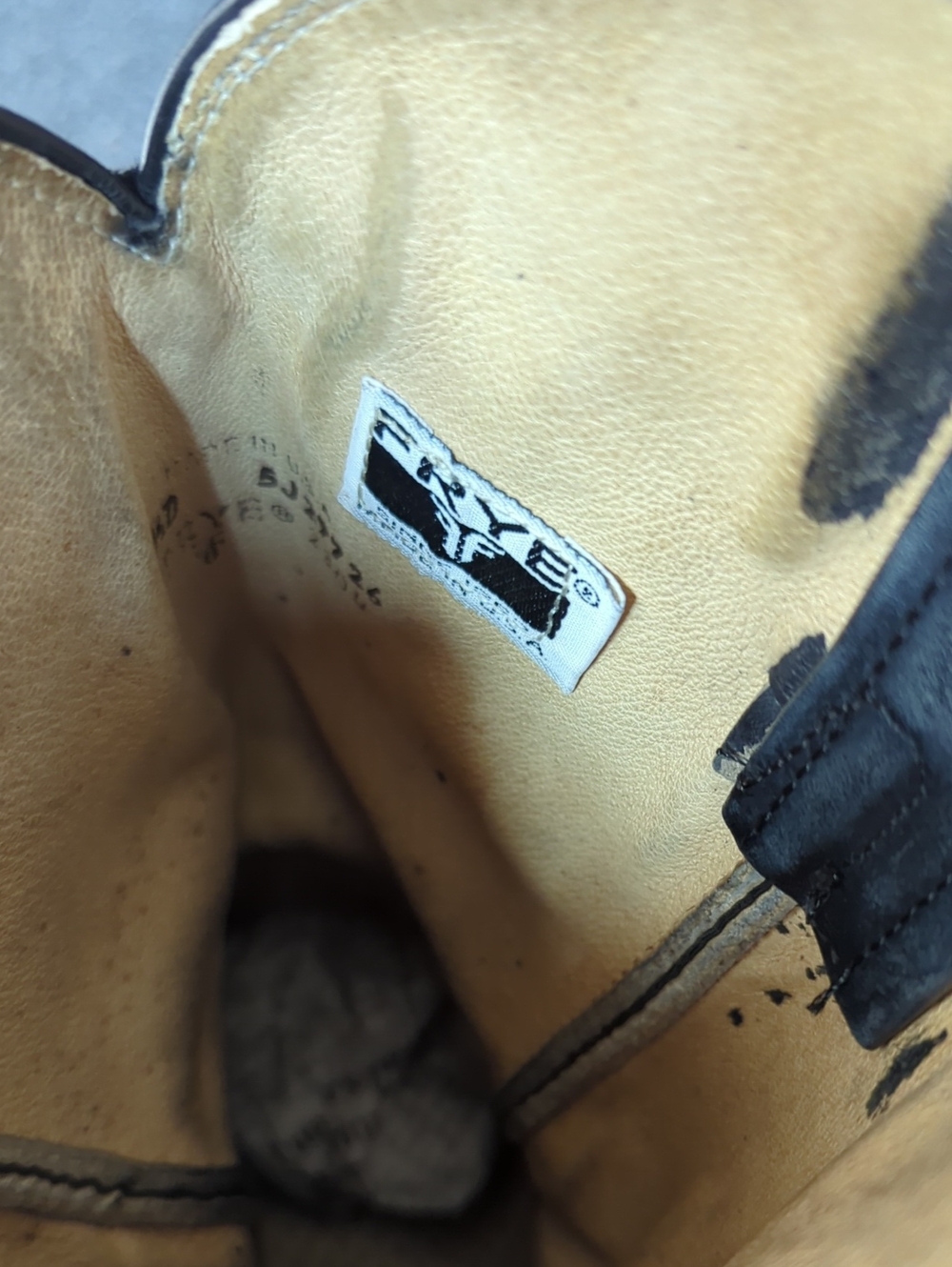 Frye Black Leather Cowboy Boots with Natural Leather Lining - Picture 8 of 11